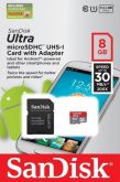 Cartão Micro Sdhc 8gb Ultra Sd Sandisk Classe 10 30mb/s 4k 3